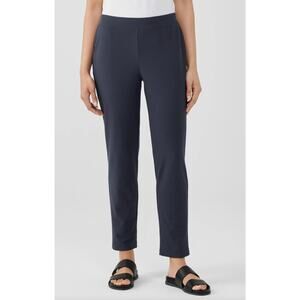 Eileen Fisher Slim Ankle Stretch Crepe Pant Nocturne Blue Womens Size Medium New